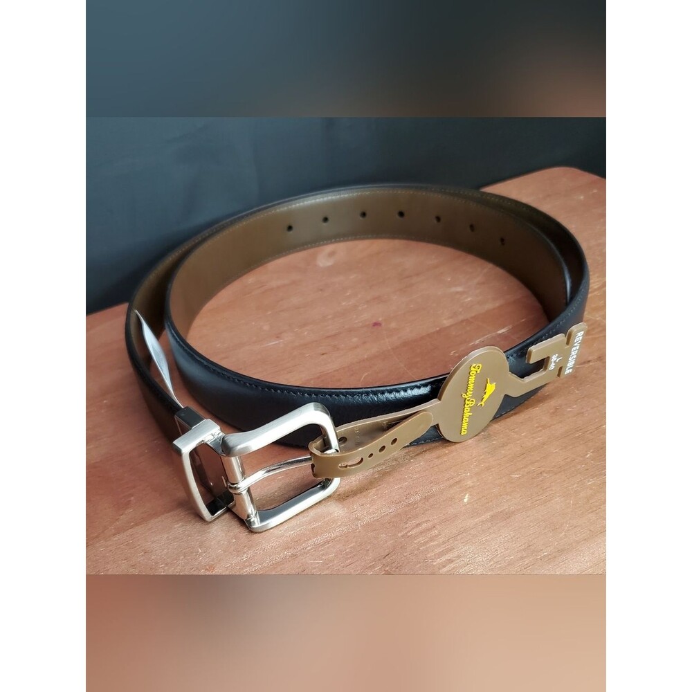 Tommy Bahama Marlin Logo Men's Reversible Dress Belt 38/40